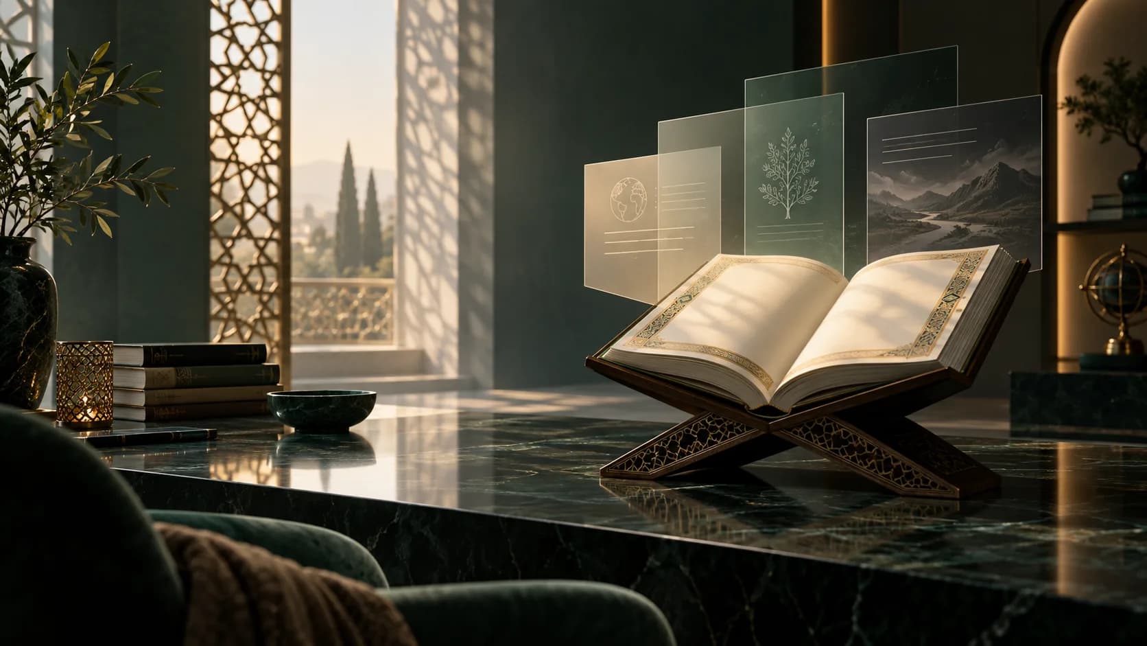 Calm contemporary reading and understanding experience